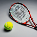 A slightly used Wilson tennis racket with minor scratches, well-lit and clean, showcasing the logo and grip details.