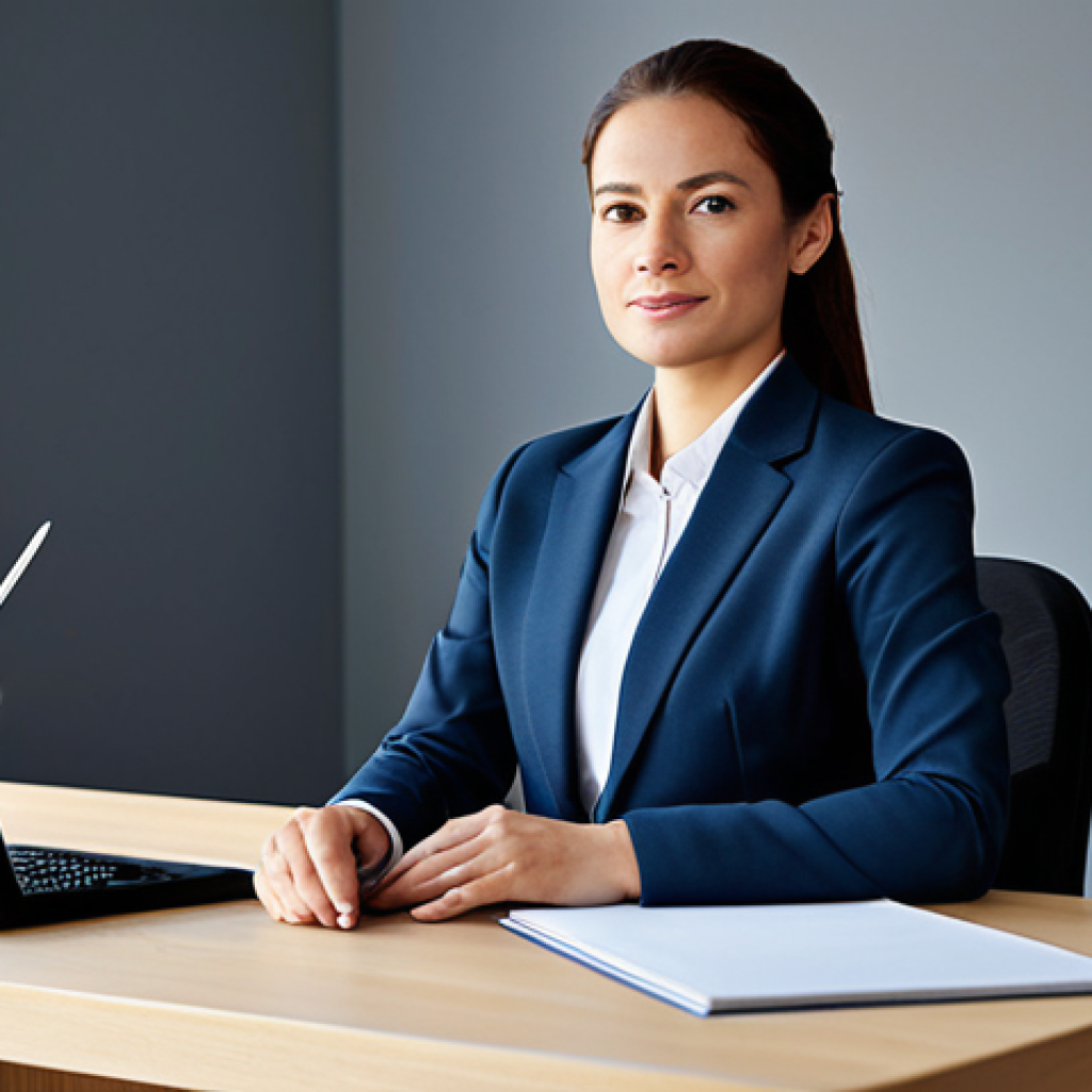 탁구 신발과 바닥 마찰력 - Professional Businesswoman**
"A professional businesswoman in a modest business suit, sitting at a ...