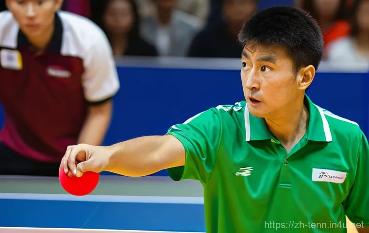 탁구 경기의 심판 역할 - A female table tennis referee, mid-shot, with a keen and perceptive expression, her eyes intensely f... 탁구 경기의 심판 역할 - A female table tennis referee, mid-shot, with a keen and perceptive expression, her eyes intensely f...