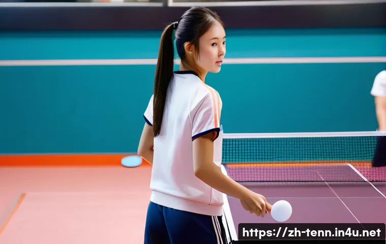 탁구 경기 전 워밍업 요령 - **Prompt:** A lively scene of a pre-ping pong match warm-up. Focus on a young woman in her early 20s...